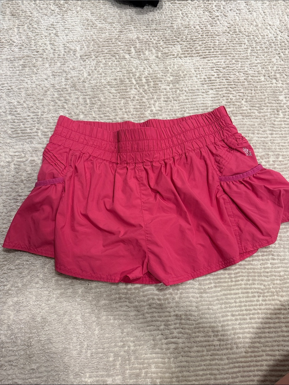 Free people movement Women's Hot Pink Active Shorts with Ruffle Hem